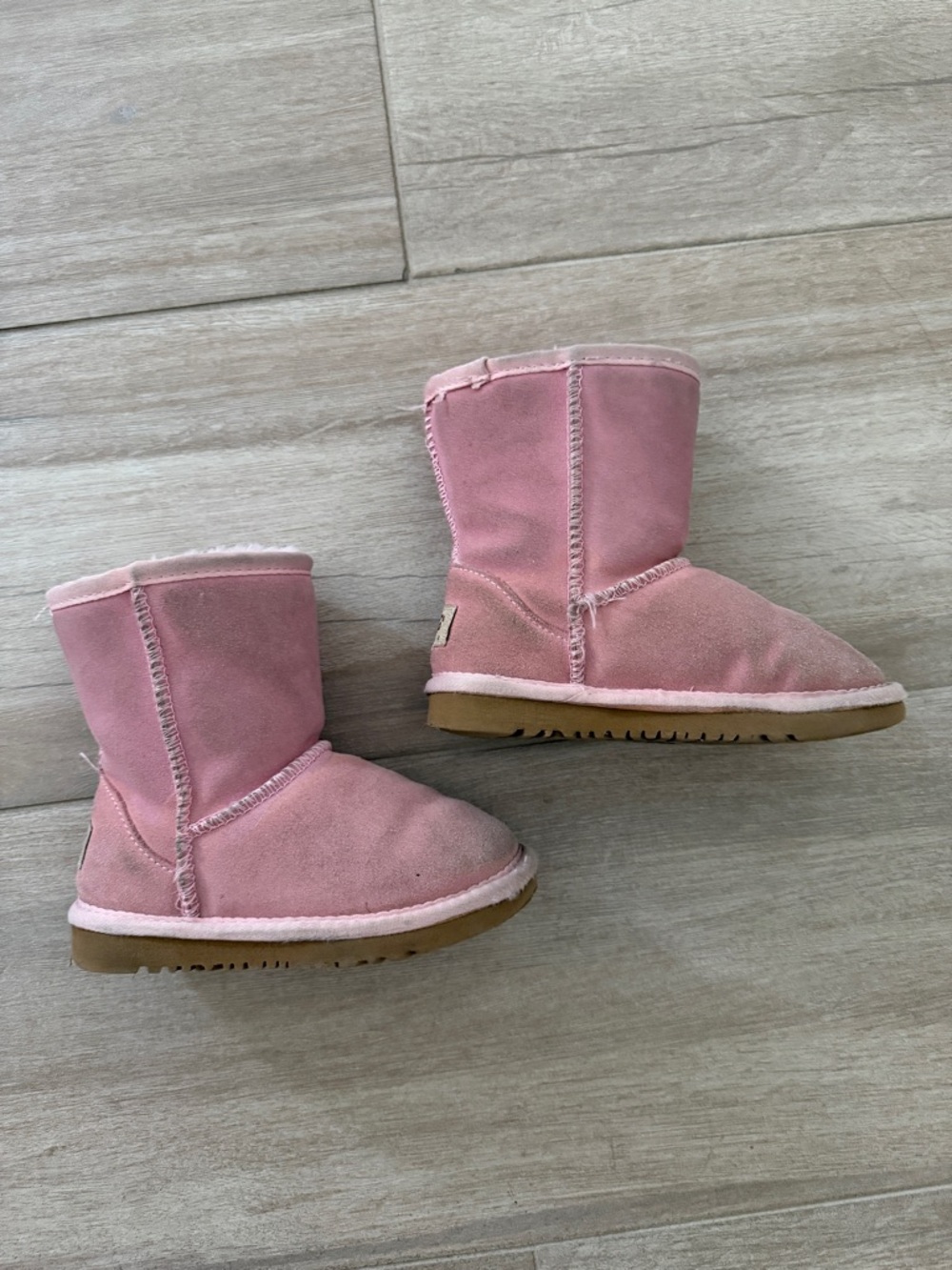 UGG Pink Suede Toddler Pull-On Boots